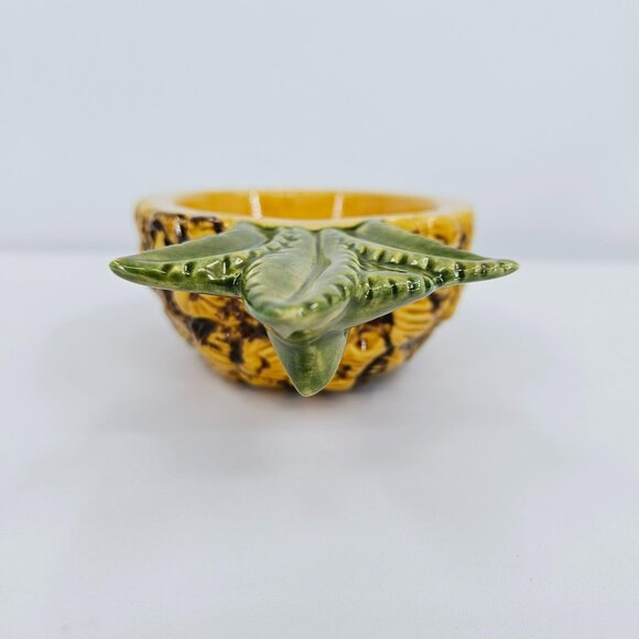 Pineapple Studio Pottery Artist Signed LL Vintage 1983 Yellow Green Brown Bowl - Picture 6 of 12
